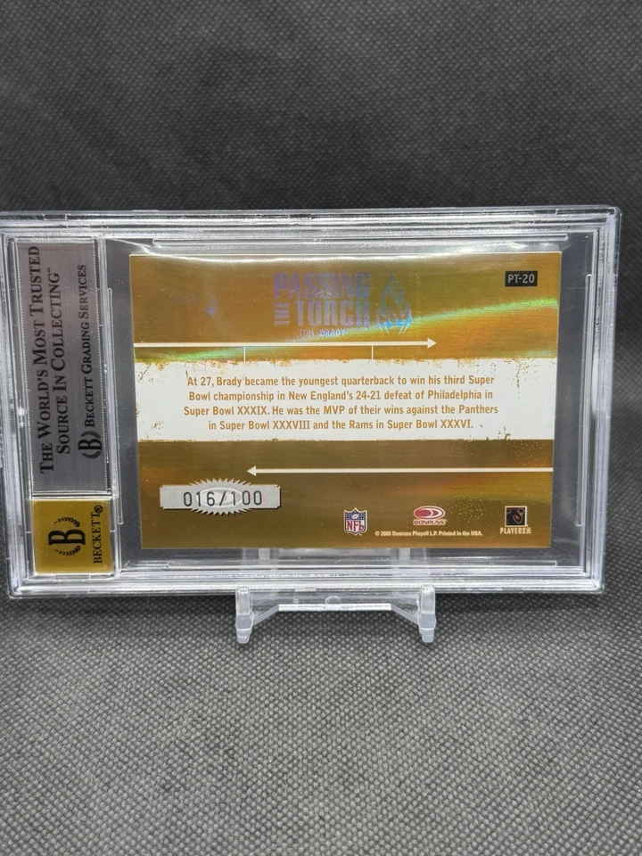2005 Donruss Elite Passing The Torch Tom Brady /100 BGS 7 Auto 10 #PT-20 - Image 4 of 4