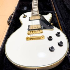Burny Rlc-55S Les Paul custom type White Electric Guitar JPN USED