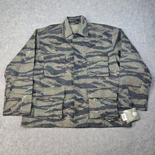 NWT Rothco Button Up Shirt Mens Large Green Tiger Stripe Camo Military New