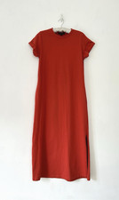 All Saints Anna Dress Women Thick Jersey Cotton Pockets Brick Midi/Maxi Size 12