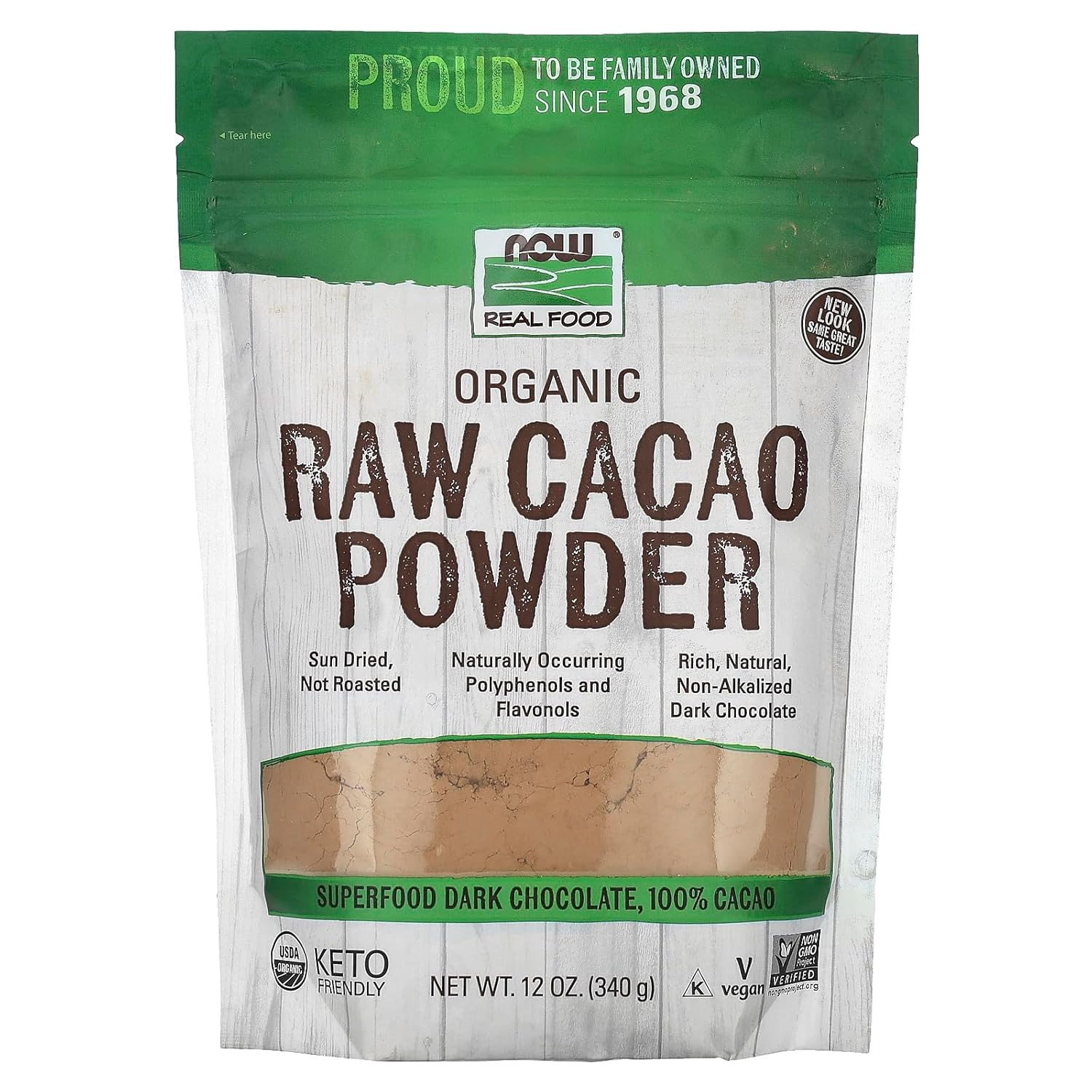 Organic Raw Sun-Dried Cacao Powder Rich in Polyphenols & Flavonols