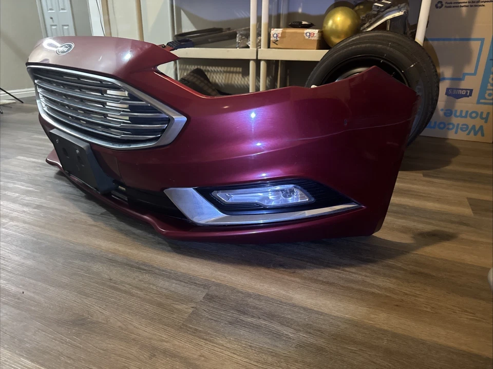 2017-2018 Ford Fusion Front Bumper w/o Automatic park; w/Fog Lamps Paint Code:RR - Image 3 of 4