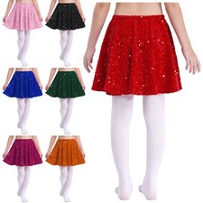 Kids Girls Skirt Dance Dancewear Skater Mini Skirt A-Line Vacation Costume Jazz
