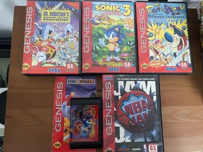 Sega Genesis Lot Sonic 3 Dr Robotnik Mean Bean Machine Most Cib Spinball  Games