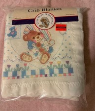 NEW Vintage Riegel Crib Blanket Teddy Beddy Bear Classics Size 36x45