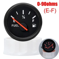 52mm Bezel Gas Fuel Level Gauge 0-90ohms Analogue LED Car Marine Boat Universal