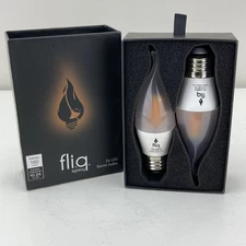 Fliq Lighting LED Flame Light Bulb 2 Pack 2W 4 Modes Flickering Bulb FLQ-FR-SR