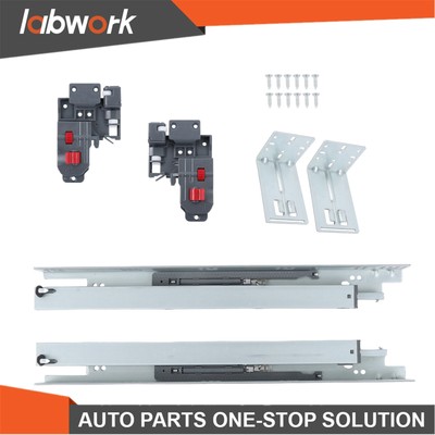 Labwork 18 Inch Drawer Slides Rear Mount Brackets Soft Close Full Extension