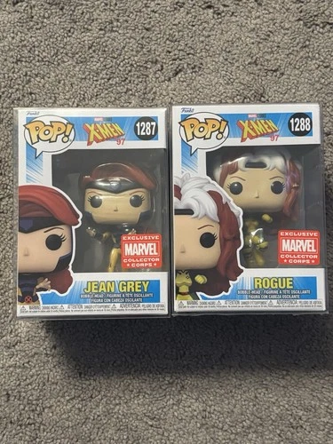Funko Pop! Marvel: X-Men Collectors Corps. Exclusive #1287 Jean Grey,#1288 Rouge