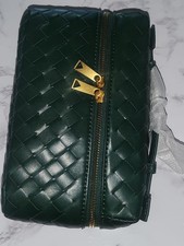 Unbranded Dark Forest Green Woven Vanity Case...