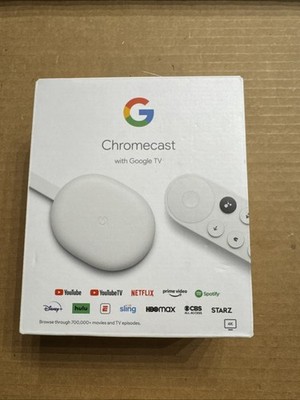 Google Chromecast with Google TV 4K Snow   Streaming Device Remote Box