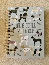 Life Is Better With A Dog Spiral Dog Print Hardcover Lined Journal
