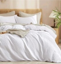 PHF Waffle Weave Queen Duvet Set