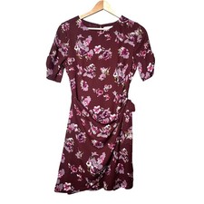 ASTR The Label XS Floral Wrap Front Mini Dress 