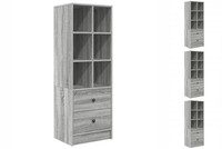 Highboard Hochschrank Buffetschrank Anrichte Grau Sonoma Spanplatte Mittel Aufb