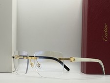 Cartier White  Buffalo Horn Men's Gold Eyeglasses  Frame CT0286O 571-17-145