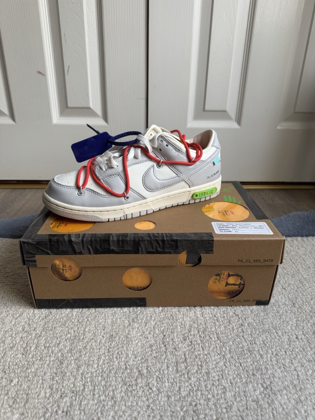 OFF WHITE X NIKE Nike Off White x Dunk Low Lotto 23 UK 8