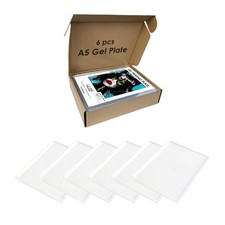 Gel Printing Plate Set - 5" x 7" Valued 6-Pack Reusable Gel Plate Monoprintin...