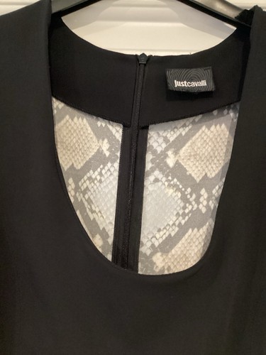 Roberto Cavalli JUST CAVALLI BLACK/ SNAKE PRINT DRESS SIZE 44 - UK 12 - Picture 6 of 8