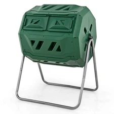 Tumbling Composter 40 Gallon Garden Rotating Compost Bin w/Dual Chamber
