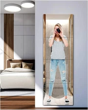 Unbreakable Full Length Mirror Wall Mounted Over Door Full Body Mirror