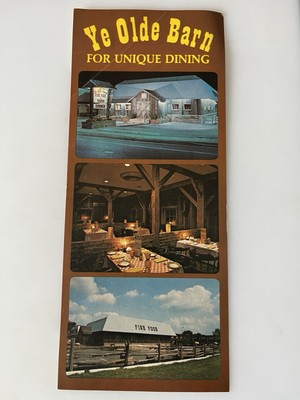 Vintage Flyer Ye Olde Barn Ports Niagara Falls ONTARIO Canada