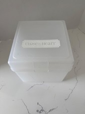 Close To My Heart Vintage Plastic Storage Container Approx 7x7x7" Scrapbooking