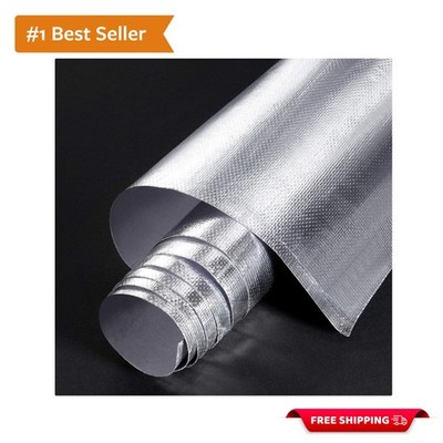 Durable 24 x 48 Inch Adhesive Heat Shield: Fiberglass and Aluminized Protection