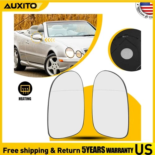 2X Mirror Glass Replacement Heated w/ Backing LH RH Side for Mercedes-Benz B