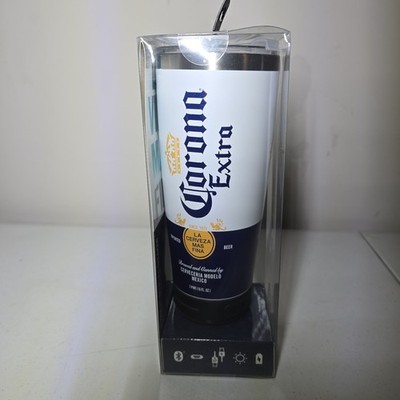 Corona Extra Tumbler Bluetooth LED Speaker White Blue Water Resistant HD Sound
