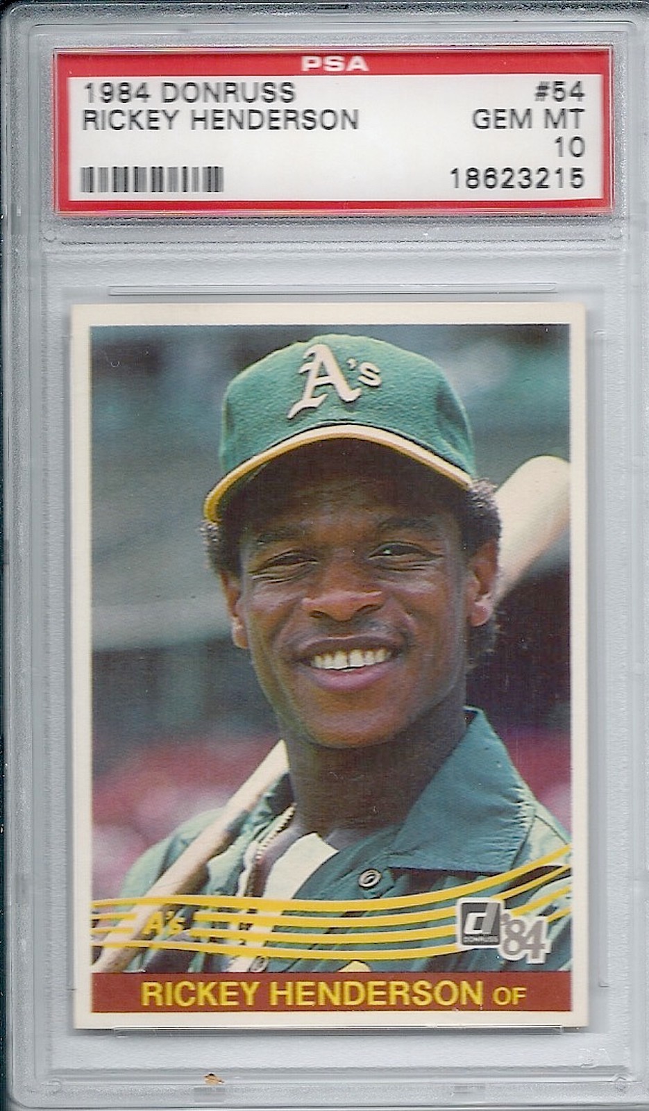 HOF Rickey Henderson Oakland A's 1984 Donruss #54 PSA 10 GEM MT