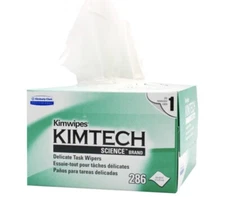 Kimtech science kimwipes delicate task wipers, 1-ply, 4.4x8.4, 286/Box