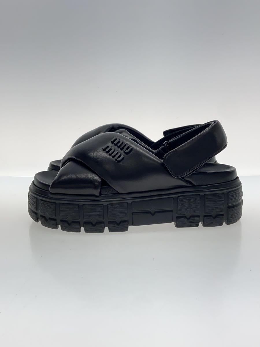 Miu Miu Sandals 36 Black Leather 5X879D with storage bag box Miu Miu Sandals 36 Black Leather 5X879D with storage bag box