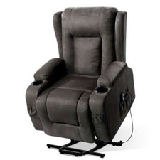 Recliner Chair Lift Assist Heated Massage Chair Velvet Rukwa Artiss