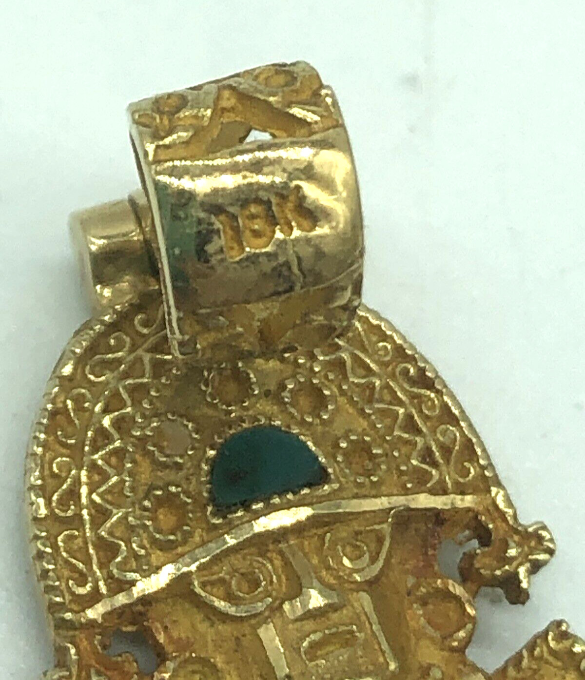 Peruvian Tumi 18k Solid Gold Green Malachite Inla… - image 11
