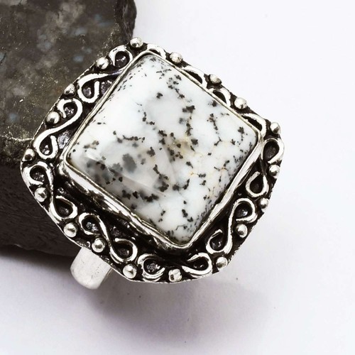 Dendrite Opal Ethnic Handmade best Gift Ring Jewelry US Size-7 AR 98649