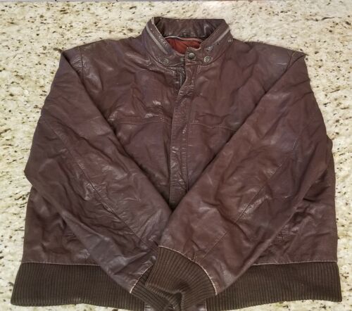 Mens Vintage Cooper Genuine Leather Bomber Jacket… - image 1