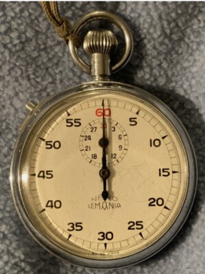 Vintage 1960 Swiss Nero Lemania Stopwatch Ex Process Research Instrument Section