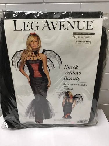 LEG AVENUE BLACK WIDOW BEAUTY ADULT COSTUME 83662 VARIOUS SIZES BRAND NEW