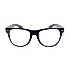 Oversized Nerdy Geeky Men Women Unisex Large Trendy Clear Lens Eye Glasses BLACK
