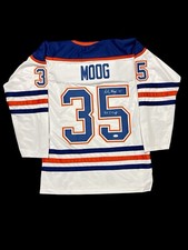 ANDY MOOG SIGNED CUSTOM EDMONTON OILERS JERSEY W/JSA CERT