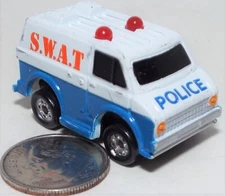 Small Majorette Police Van in White & Blue marked S.W.A.T.