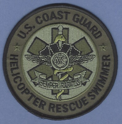 UNITED STATES COAST GUARD HELICOPTER RESCUE SWIMMER PATCH SUBDUED