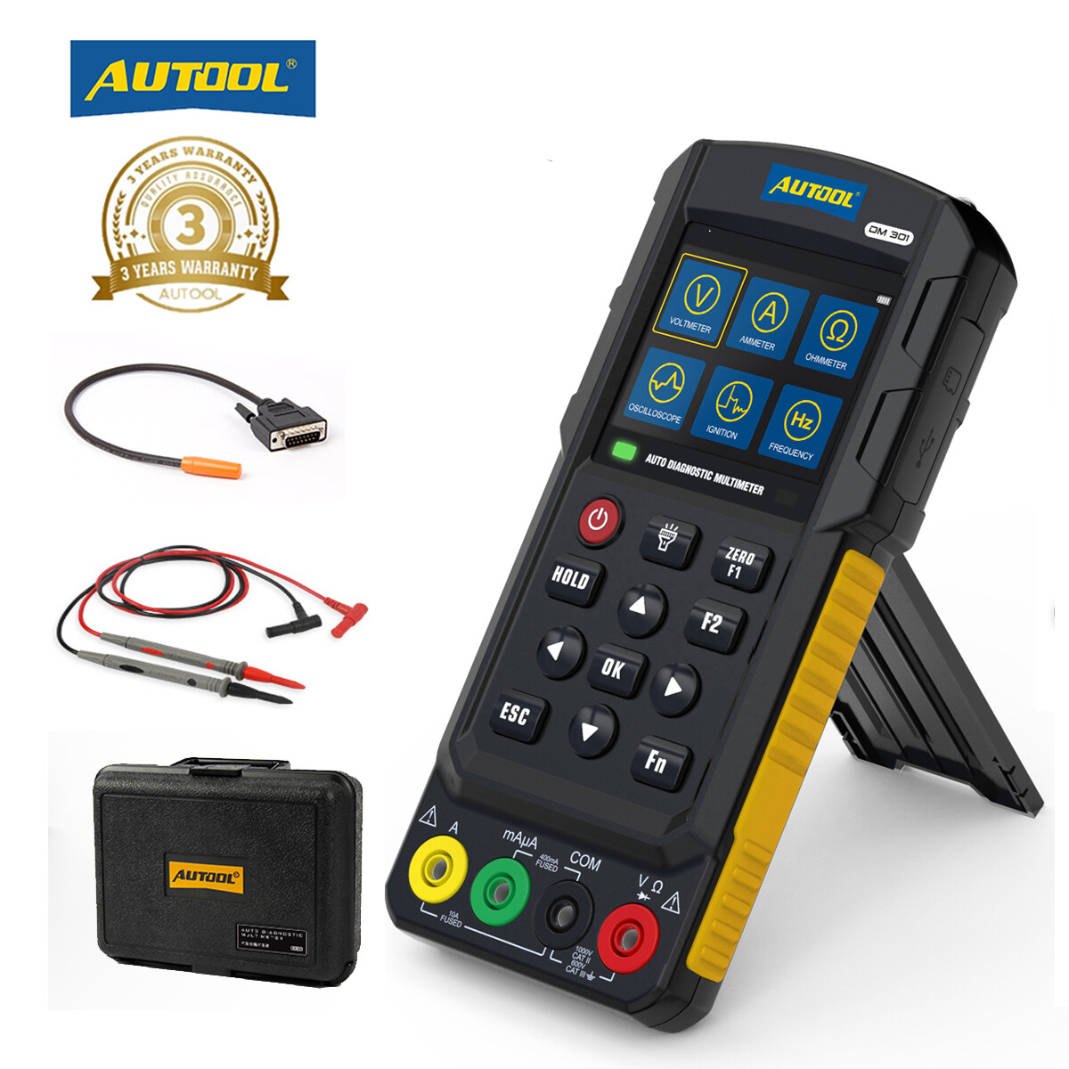 Multimetro Digitale AUTOOL DM301 - Oscilloscopio Per Auto, Misura Tensione, Corrente, Resistenza - Foto 2