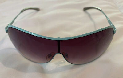 Womens Blue Metal Frame 100% UV Protection Driving Golf Sports UltraLight Shades
