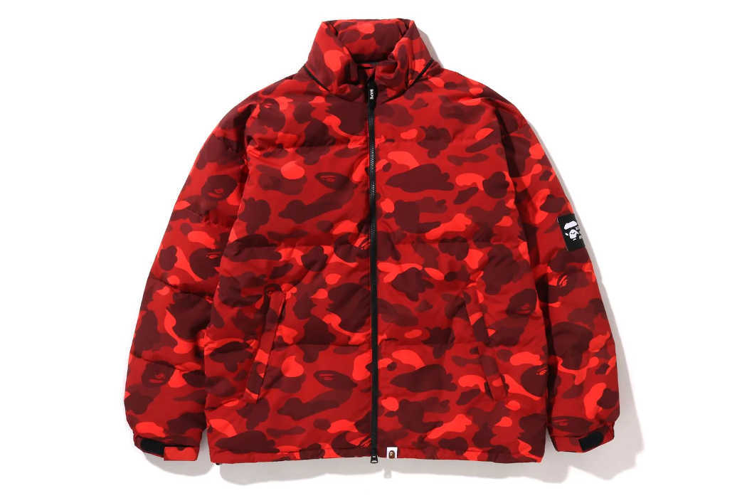 colorful camo puffer jacket