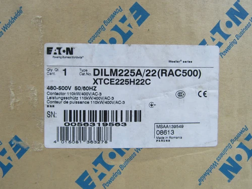 Eaton NSB XTCE225H22C Other Contactors 3P 225A 500V 50/60Hz H Frame 2NO 2NC