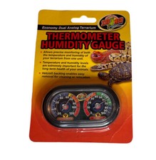 Zoo Med Dual Analog Terrarium Temperature Thermometer  Humidity Gauge NEW