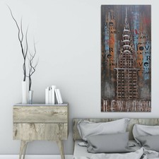Museum Quality 48 X 20 Inches Chrysler Building Handcrafted Classic Art DEAL