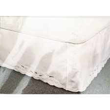 Hand Made Lace 100% Cotton Hand Cutwork Bed Ruffle Twin 39 x 76 in NIP